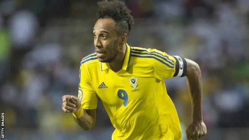 Aubameyang scores four, gets red card in 4-3 win over Gambia