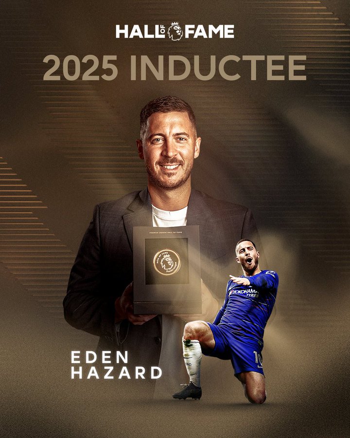Eden Hazard inducted into Premier League Hall of Fame