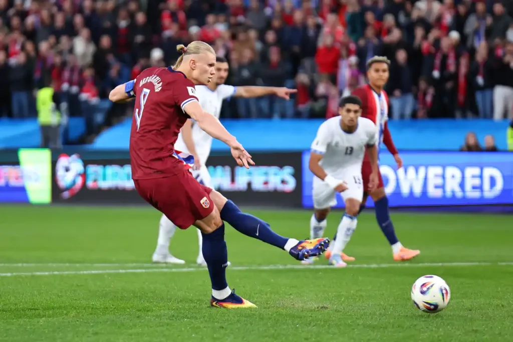 Haaland misses two penalties — yet still scores hat-trick for Norway
