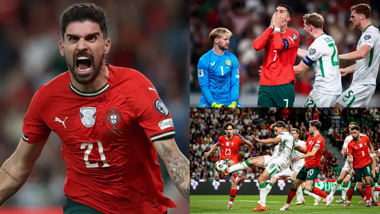 Portugal 1-0 Ireland: Ronaldo misses penalty as Neves scores stoppage-time header