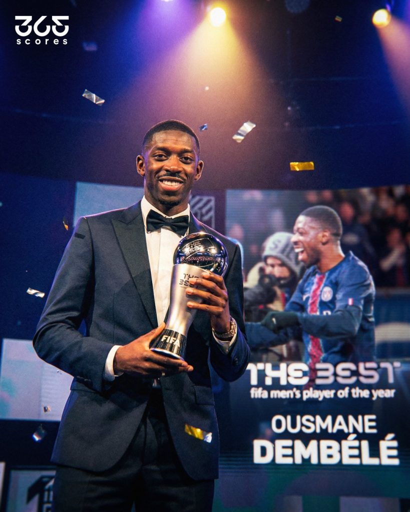 Ousmane Dembele wins 2025 FIFA Best award Ousmane Dembele wins 2025 FIFA Best award