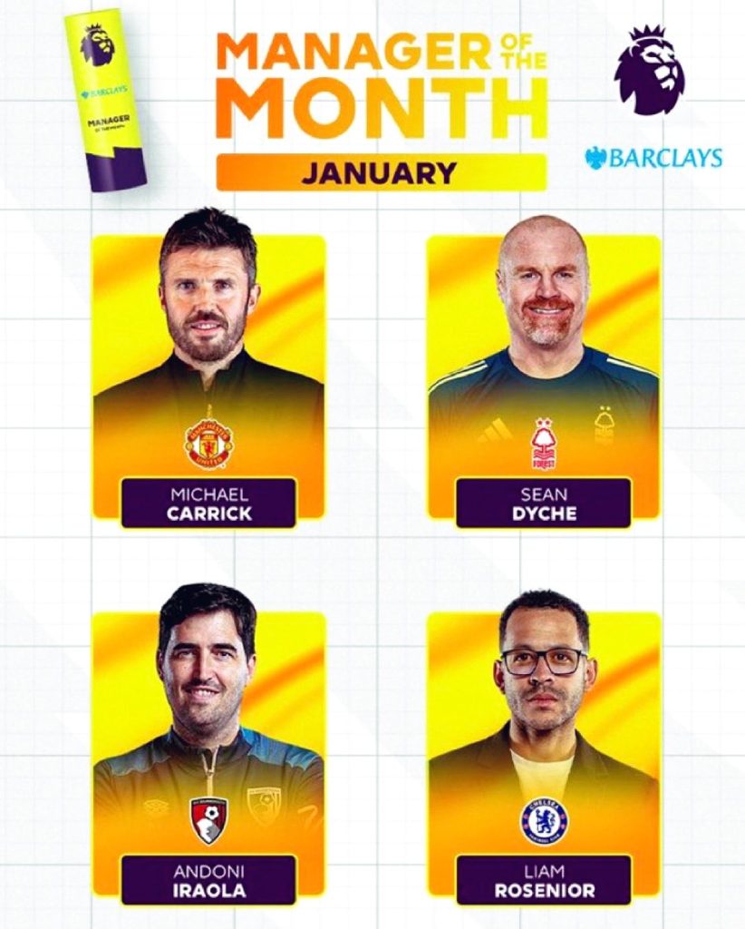 Premier League Manager of the month nominees confirmed
