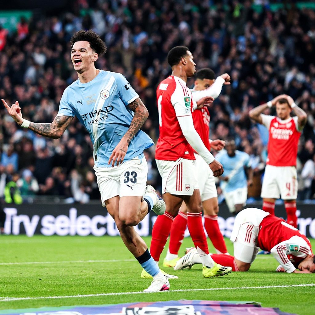Nico O'Reilly's double wins Manchester City the Carabao Cup trophy