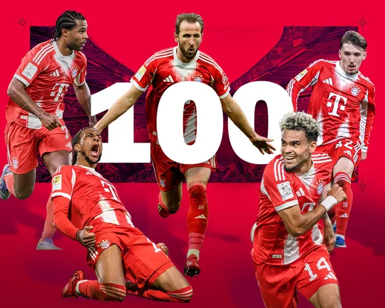 Bayern Munich hit 100 goal mark as Bundesliga scoring record looms Bayern Munich hit 100 goal mark as Bundesliga scoring record looms